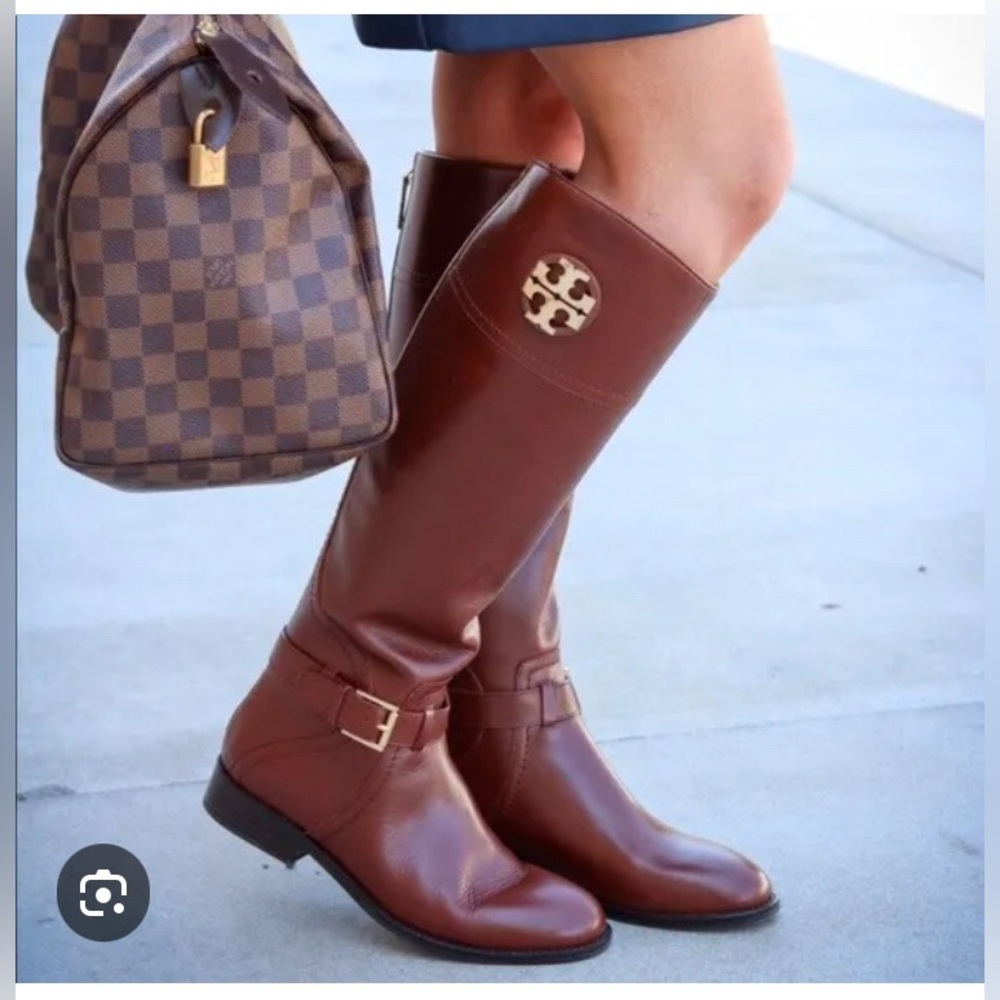 Tory Burch Tall Brown Adeline 20mm riding boots size 9 🤎💛🌼